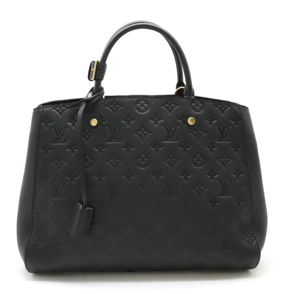 LOUIS VUITTON Monogram Empreinte Montaigne Handbag Tote Bag Noir Black Strap